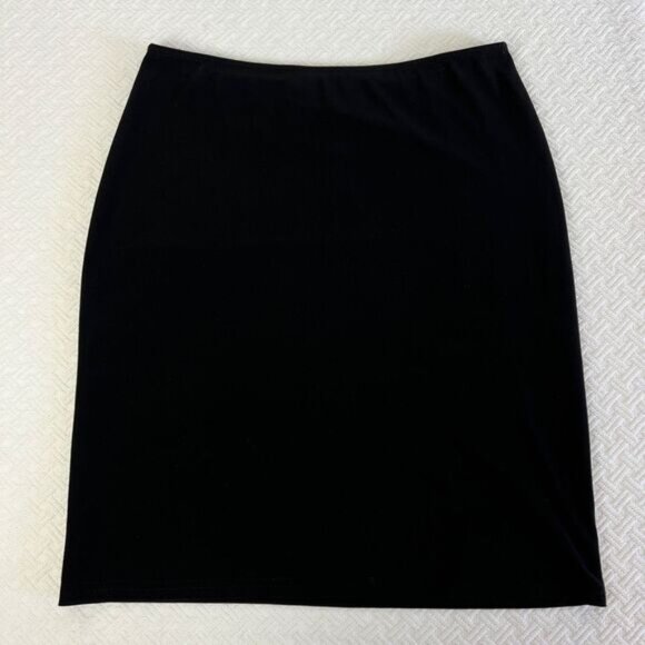 Vintage Joseph Ribkoff Women's Size Medium Black A Line Lined Mini Skirt Stretch - Picture 1 of 12